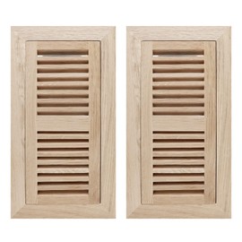 Oak Floor Register for 4x10 Inch Duct Holes - Flush Mount Floor Vent with Metal Damper - White Wooden Vent Covers for Home Floor - 0.8 Inch Thickness - Unfinished - 2PCS
