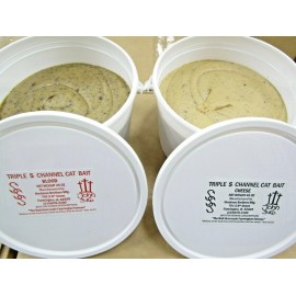 SSS 2 PAILS TRIPLE S CATFISH BAIT 1-CHEESE & 1-BLOOD SONNY'S SUPER STICKY 45oz PAILS