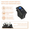 HUAREW 12V 20A Rocker Switch Panel Blue LED Light, Waterproof