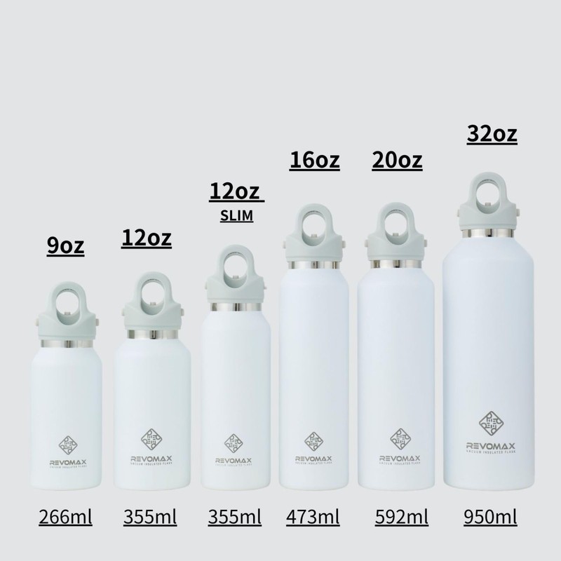 REVOMAX Carbonated Vacuum Insulated Bottle, No Cap, 16 oz (473