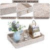 Hipiwe Hand Woven Tray with Handle Whitewash Rattan Serving Tray