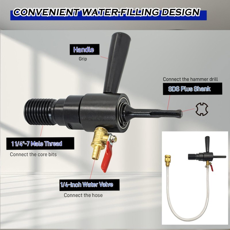 DaduoRi 1 1/4"-7 Male to SDS Plus Drill Adapter -