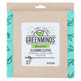 Sorbo 100% Natural Household Cleaning Cloths, Ideal for cleaning in and aorunf the home, Set of 3 cloths each measuring 38cm x 38cm, Blue