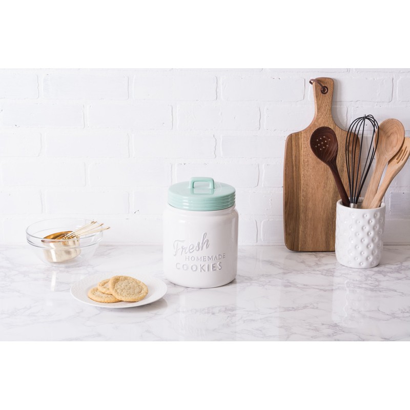 DII Kitchen Accessories Collection Ceramics, Cookie Jar, Aqua