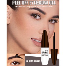 Gray Brown Peel Off Eyebrow Tinting Gel Kit,2Pcs Peel Off Tinted Brow Waterproof Long-lasting,Transfer-proof Tattoo Eye Brow Last Up to 3 Days Easy Peeloff Brows Makeup Gift Fuller&Defined Looking-02