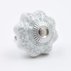 Grey Detailed Floral Pattern Ceramic Knob, Pull, Handle, for Cupboards,