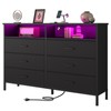 Dresser for bedroom, Black Bedroom Dresser with LED Lights and