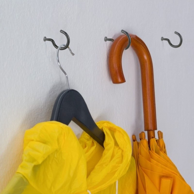 KINGLAKE Pack of 12 Screw Hooks, Cup Hooks, Clothes Line