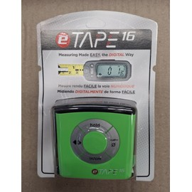eTape Digital Tape Measure,  Green, 16' Length, Inches + CM with extra Battery.
