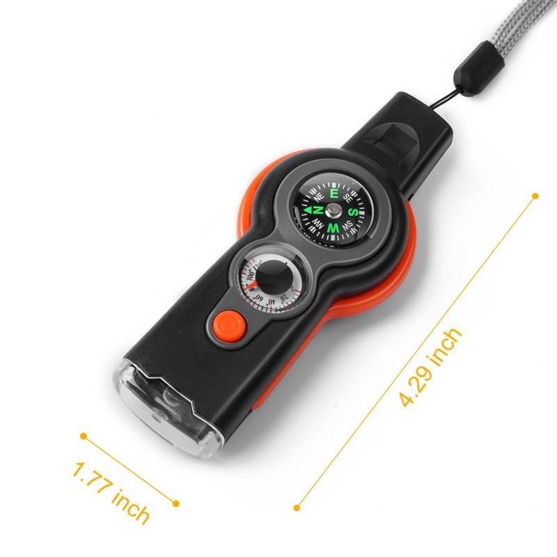 Emergency Survival Function Whistle, Outdoor Multifunctional Tool Safety Whistle with