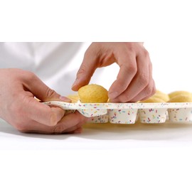 Trudeau Structure Silicone Muffin Pan, 24 Cup Mini, Confetti/Fuschia