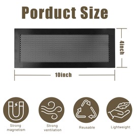Magnetic Vent Covers Screen 4 Pack - 4x10 Inch Air Vent Filters with Durable PVC Frame, Washable Mesh Screen for Home HVAC, Floor Registers & Vents - Secure Fit, Easy Installation