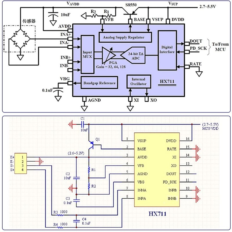 DIYmalls Load Cell 5kg Weight Sensor + HX711 AD Amplifier