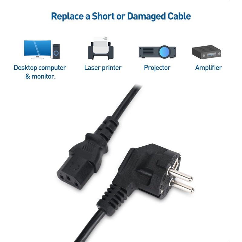 Cable Matters 2-Pack 3 Prong Cold Device Cables 2 m,