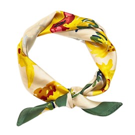 FAIRYGATE Women's Silk Scarf Square Printed Satin Silk Scarf Head Scarf 70 x 70 cm, 92010, 27.5x27.5 Inch