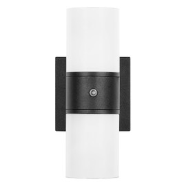 SYLVANIIA Wall Mount Sconce LED Light, 11.5W, 5 CCT Select (2700K/3000K/3500K/4000K/5000K) with Built-in Sensor, Wet Rated, Black - 1 Pack (64007)