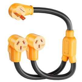 MECMO NEMA 10-50P to 2X 10-50R Y Splitter, Range Power Cord 3 Prong 50 Amp 250V 10-50 Splitter, Electric Range Oven Stove 3 Wire Non-grounding 10-50P to (2) 10-50R Range Cord Adapter, STW 6 AWG 3 Feet