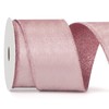Pink Christmas Velvet Wired Ribbon for Gift Wrapping, Velvet Ribbon