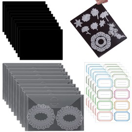 40Pcs Rubber Magnetic Sheets Thickness with Clear Stamp Die Storage Pockets 48 Label StickerResealable Plastic Storage Pocket Large Envelope Case Cutting Dies Stencil Organizer forCard Making