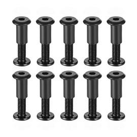 sourcing map Screw Post Fit for 5/16"(8mm) Hole Dia, Male M6x20mm Binding Bolts Leather Fastener Carbon Steel Black 10 Sets