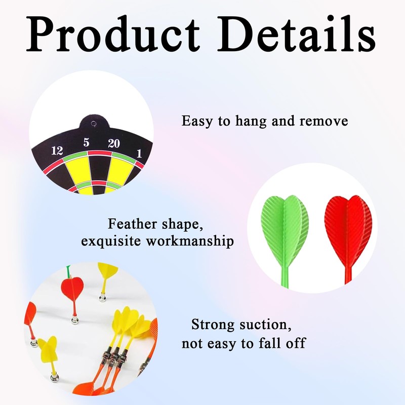 18 Pcs Kids Darts, Kids Dart Board, Portable Replaceable Kids