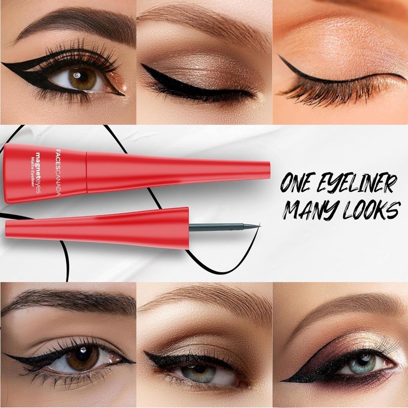 FACESCANADA Matte Eyeliner - Black | Waterproof Liquid Eyeliner with