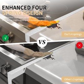 MOFINO Stove Gap Covers 316 Stianless Steel Stove Gap Filler Oven Side Gap Filler Between Stove and Counter Slide In Range Trim Kit for Kitchen 2 Pack(23.6-26” Silver)