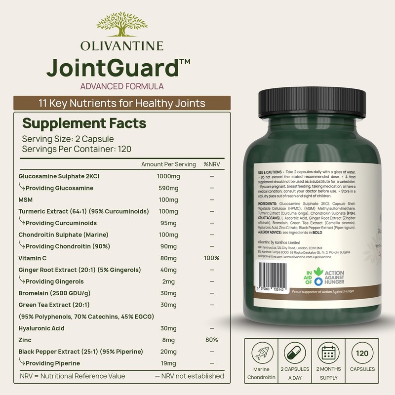 OLIVANTINE JointGuard Glucosamine & Chondroitin Complex, High Strength with MSM,