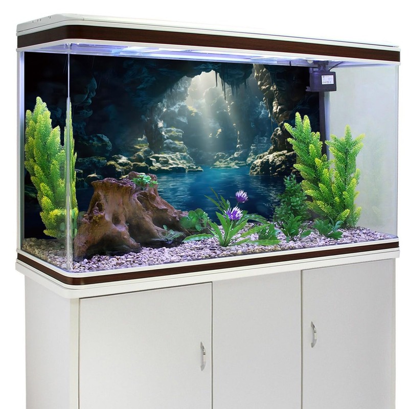 MIRRORANG 120 x 46 cm Aquarium Background Mountain Stones Cave