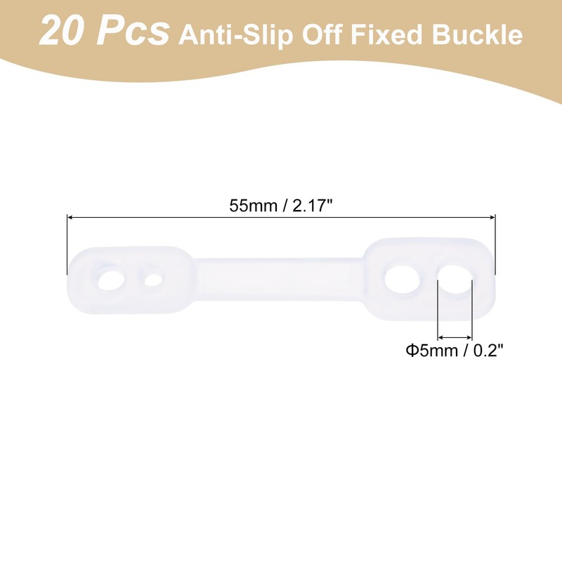 sourcing map 20Pcs Clothes Hanger Windproof Plastic Strip Hook, Anti-Slip