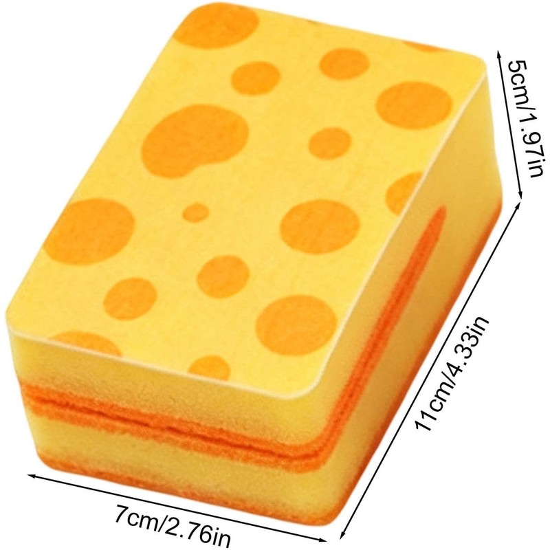 Genérico Dish Sponges Kitchen Cute Dot Double-Sided Non-Scratch Scrubbing