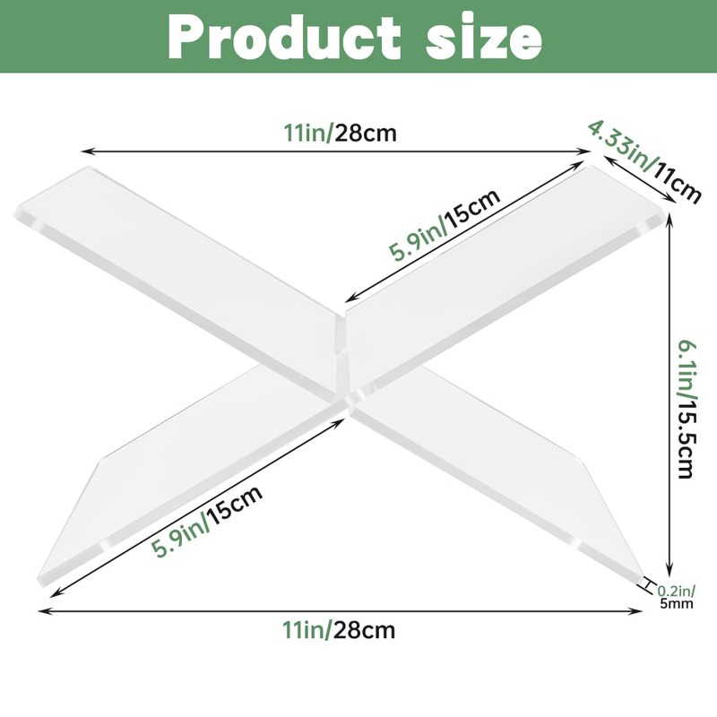 Ranjaner Acrylic Book Stand Clear X-Shaped Holder for Cookbook Reading
