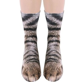 Qiuyan Unisex Adult 3D Print Animal Foot Hoof Socks - Cat