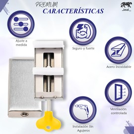 JEAL23 Pack of 3 Sliding Door Lock | Aluminium Sliding Door Lock | Safety for Windows for Children (Aluminium)