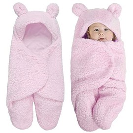 MUSUNFE Baby Swaddle Blanket, Deal for Baby, Ultra Soft Plush Essential for Infants 0-6 Months - Boys Accessories and Newborn Registration, Perfect Baby Girl Shower Gift (Pink)