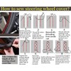Fit 14.5-15inch Diameter Microfiber Leather Sporty Steering Wheel Cover Universal