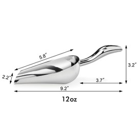 New Star Foodservice 1028515 Stainless Steel Bar Ice Flour Utility Scoop, 12-Ounce