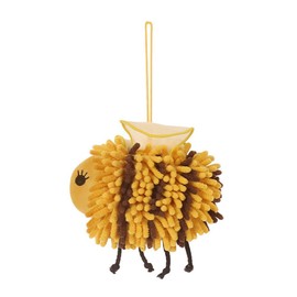 EUBUY Fuzzy Ball Hand Towels, Cute bee Microfiber Hand Towels, Quick Dry Hand, Towels for Bathroom/Kitchen, Hanging Chenille Hand Towel for Drying Hand Bath Kitchen Washstand