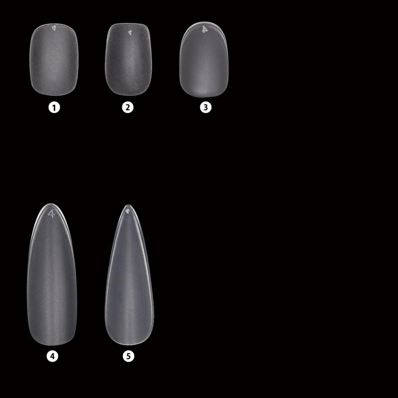 Nail Tips (5) Ultra Short, Long Teardrop Shape, Ultra Thin,