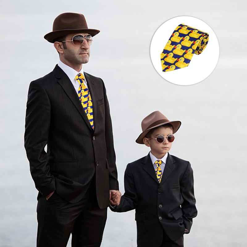 1 Piece Men's Funny Tie - Yellow Duck Pattern, Wedding