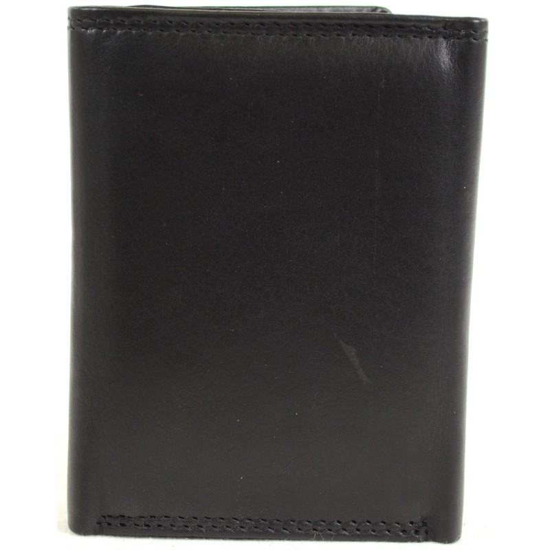 Men's Soft Leather Tri-Fold Wallet (Black)