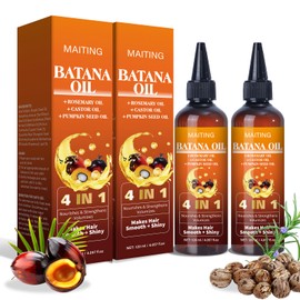 MAITING Batana Oil for Hair Growth, 4-In-1 Batana Oil,Pumpkin Seed,Rosemary, and Castor,Nourishes hair for Men Women 2pcs