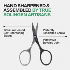 GERMANIKURE Professional Nail Cutter Scissors - Self-Sharpening FINOX22 Titanium Coated Stainless Steel Manicure Tools in Cork Case - Ethically Made in Solingen Germany - 2704