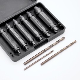 RUNYU® 9 Stück Profi Schraubenausdreher Set: 6 Linksausdreher Set mit 3 Spiralbohrer Set, 63-65 HRC 6542 HSS Schrauben Ausdreher Set zum Bohren und Entfernen beschädigter Schrauben