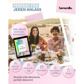 HOMERELLA® Table Runner Pink [30 cm x 35 m] - Fleece Table Runner Roll - Table Runner - Table Runner Fabric - Table Runner for Birthday, Wedding, Christmas, Christening & Confirmation - Decoration