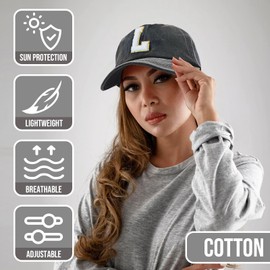 Initial Baseball Hat, Monogrammed Gifts for Women, Initial Gifts Birthday Gifts Wedding Gifts for Women Letter L