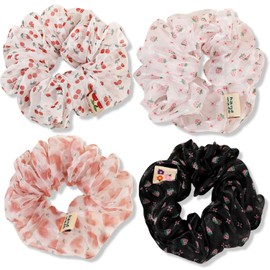 Oversized Hair Scrunchies, Jumbo Organza Hair Ties, Large Chiffon Scrunchies, Giant Hair Ties, Large Hair Ties for Women and Girls
