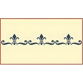 Fleur de Lis Border Stencil - 14” x 2” French DIY Art & Craft Reusable Sturdy Flexible Painting Template 10 mil Plastic Mylar Wall Floor Tile Craft Stencils - The Artful Stencil