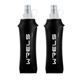 Soft Running Water Flask Soft Flasks Collapsible Soft Water Bottles Small BPA-Free for Sports Hiking Hydration Pack 5oz/8oz/17oz(BLACK,17oz*2)