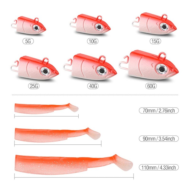 DONQL Rubber Fish with Jig Head Selectable 9 cm 25
